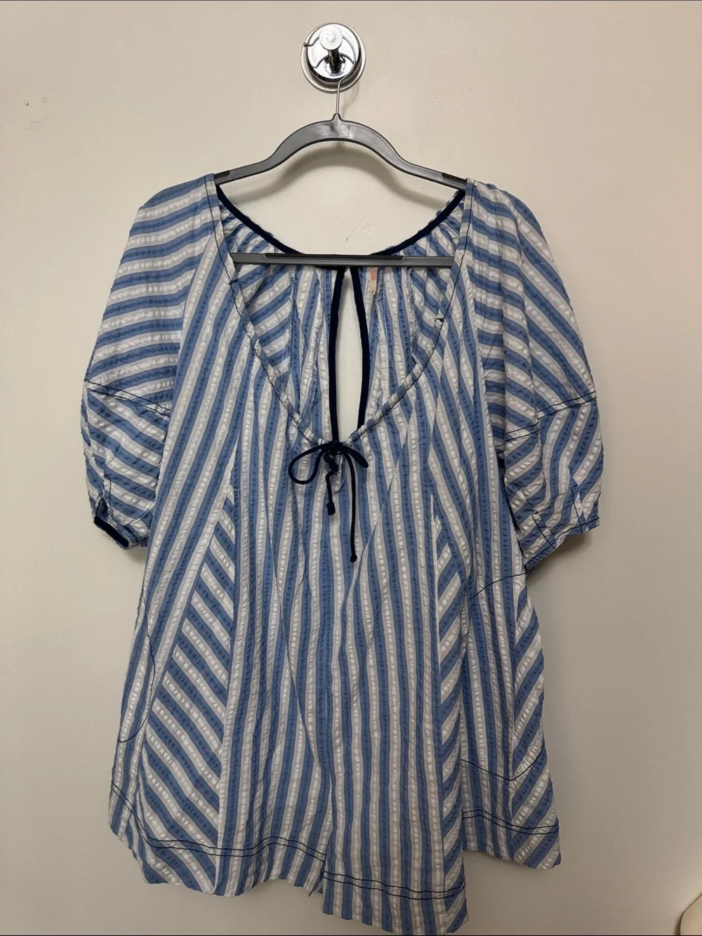 Women’s Blue & White Striped free people romper! Size XS